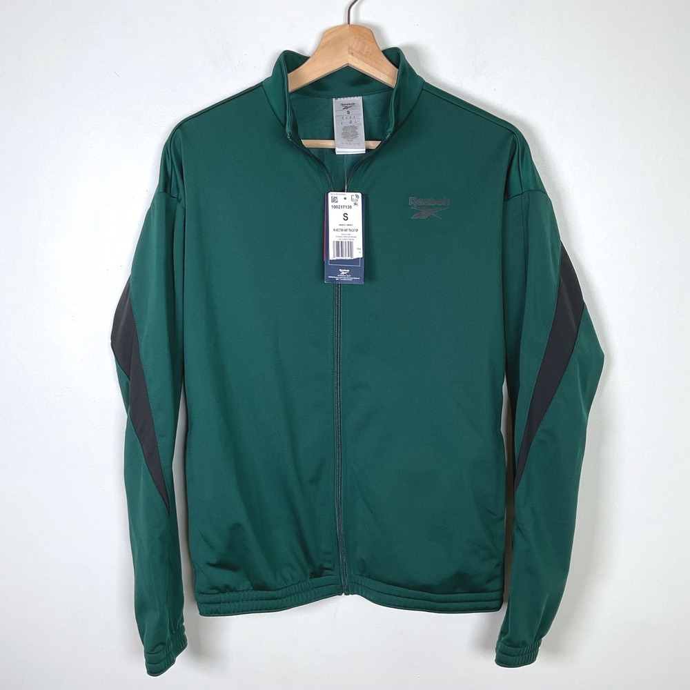 Reebok Ri Vector Knit Track Top Collegiate Green Unisex Size S Full Zip‎ NWT